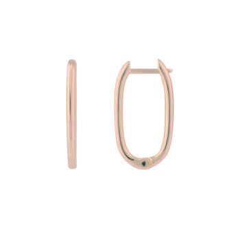 Oval Rectangular Oblong Hoop Earrings Sterling Silver, 4 of 4