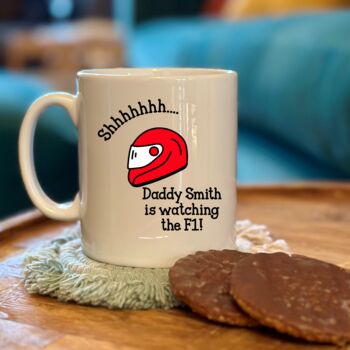 Personalised Watching Formula One Mug, 4 of 6