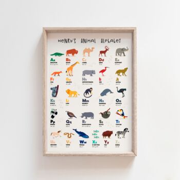 Personalised Animal Alphabet Print, 2 of 3