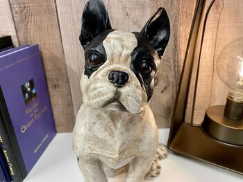 26cm Black And White French Bulldog Figurine Ornament, 2 of 9