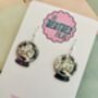 Mystic Ball Glitter Resin Earrings / Fortune Teller Jewellery Small Sparkly Orb Earrings / Celestial Jewellery / Gift For Her Small Sparkly Magical Accessory, thumbnail 2 of 5