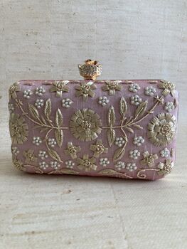 Dark Pink Handcrafted Rectangular Clutch Bag, 10 of 10