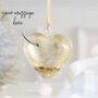 Personalised Gold Glitter Heart Christmas Bauble, thumbnail 2 of 3