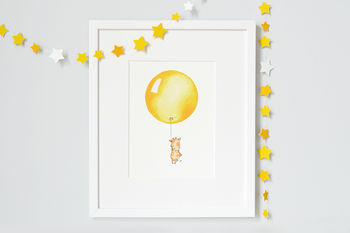 Personalised Kid's Bright Sunshine Yellow Balloon Print, 2 of 10