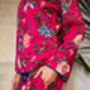 Indian Cotton Fuchsia Print Pyjama Set, thumbnail 5 of 5