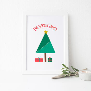 Personalised Illustrated Christmas Tree Print, 3 of 11