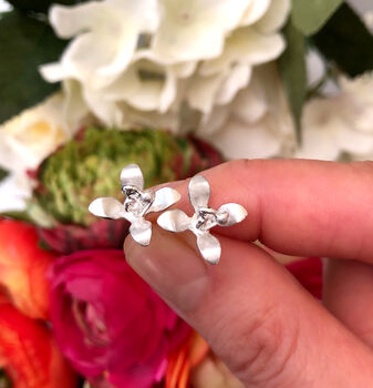 Sterling Silver Mini Lily Flower Earrings, 10 of 12
