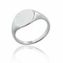Sterling Silver Round Cushion Signet Ring, thumbnail 1 of 8
