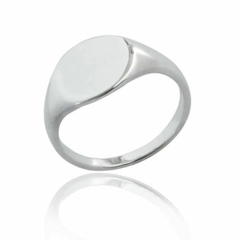 Sterling Silver Round Cushion Signet Ring, 2 of 9