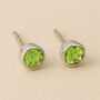 Sterling Silver Peridot Stud Earrings, thumbnail 1 of 6