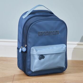 Personalised Blue Large Backpack, 4 of 5