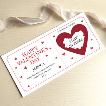 Personalised Valentine's Day Gift Scratch Card: Red Hearts Design, 4 of 6