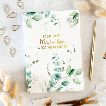 Personalised Wedding Planner Book | Eucalyptus | Engagement Gift, 7 of 11