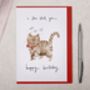 Cat 'Slow Blinking' Birthday Card, thumbnail 1 of 2