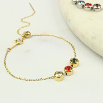 Family Birthstone And Zodiac Sign Slider Bracelet, 7 of 12