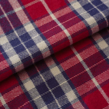 Men's Soft Red Tartan Two Fold Flannel Robe, 4 of 4