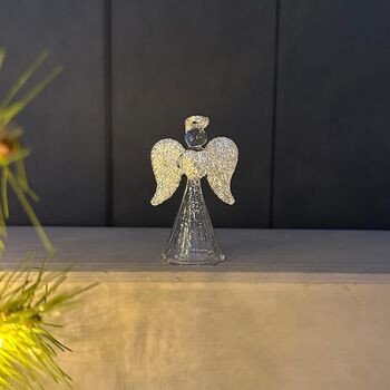 Hanging Glass Angel Christmas Tree Decoration, 2 of 2