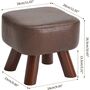 Solid Wood Stool Pouffe Chairs Padded Seat Footrest, thumbnail 6 of 6