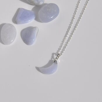 Dainty Gemstone Crescent Moon Necklace, 7 of 8