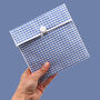Reusable Organic Gingham Eco Envelope Square | Sky Blue, thumbnail 1 of 5
