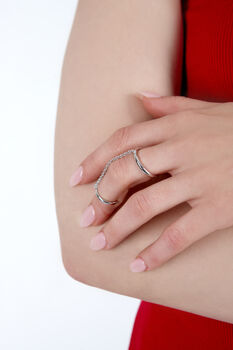 Sterling Silver Full Finger Ring, 3 of 4