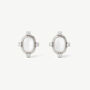 Women's Sterling Silver White Pearl Heirloom Stud Earrings, thumbnail 2 of 4