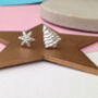 Sterling Silver Christmas Tree And Snowflake Mismatched Earrings, thumbnail 4 of 7