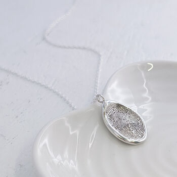 Silver Fingerprint Impression Organic Pendant, 4 of 6