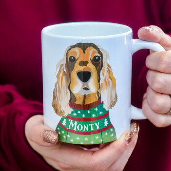 Dog Christmas Jumper Personalised Mug, 11 of 12