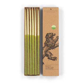 Thin Taper Candles Two Colour Sets Of 12, 6 of 12