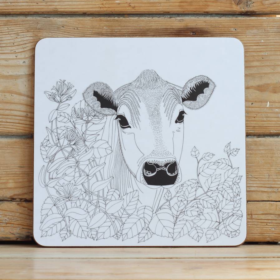 cow placemat by bird