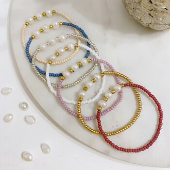 Pearl Colour Pop Stacking Bracelet, 2 of 3