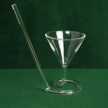 G Decor Innovative Cocktail Glass With Built In Straw, 3 of 4