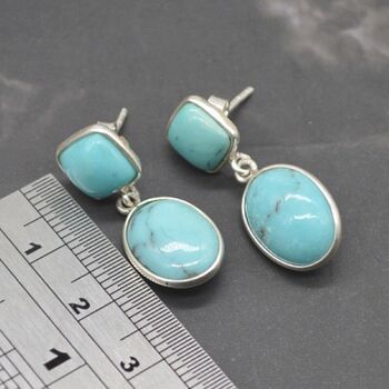 Turquoise Earrings: Silver, December Birthstone, 7 of 7