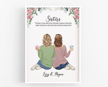 Sisters Best Friend Personalised Quote Print, 7 of 7