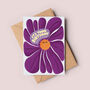 Cute Happy Flower Floral Birthday Card, thumbnail 1 of 3