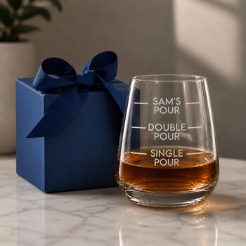 Personalised Whisky Glass For Him Funny Dads Pour Or Custom Name, 2 of 2