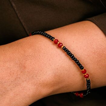 Black Red Beads Evil Eye Indian Nazaria Bracelet, 2 of 9
