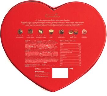 Heart Shaped Box Of Luxury Handmade Chocolates, 9 of 10