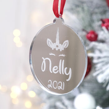 Personalised Christmas Bauble With Unicorn, 2 of 2