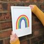 'Don't Give Up' Hand Painted Rainbow Print, thumbnail 5 of 8