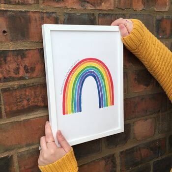 'Don't Give Up' Hand Painted Rainbow Print, 5 of 8