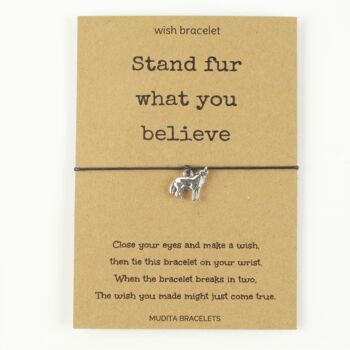 Stand Fur What You Believe Wolf Charm Wish Bracelet, 3 of 4