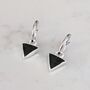 'The Triangle' Black Onyx Sterling Silver Earrings, thumbnail 1 of 5