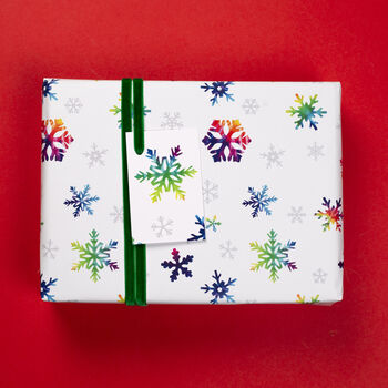 Luxury Snowflake Christmas Wrapping Paper Gift Tag Set, 2 of 8