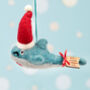 Personalised Felt Shark Christmas Tree Decoration, thumbnail 4 of 5