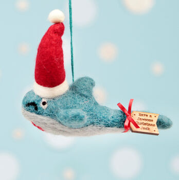 Personalised Felt Shark Christmas Tree Decoration, 4 of 5