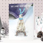 Sledding Polar Bear Winter Wonderland Christmas Card, thumbnail 3 of 4