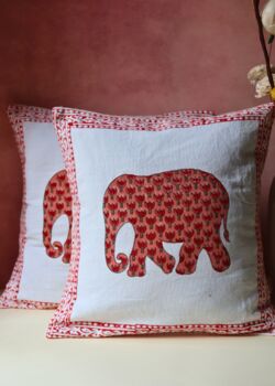 Ele Block Printed Cushion Cover Set Of Two, 3 of 3