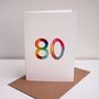 Personalised 80th Or Any Age Handmade Birthday Card, thumbnail 2 of 7